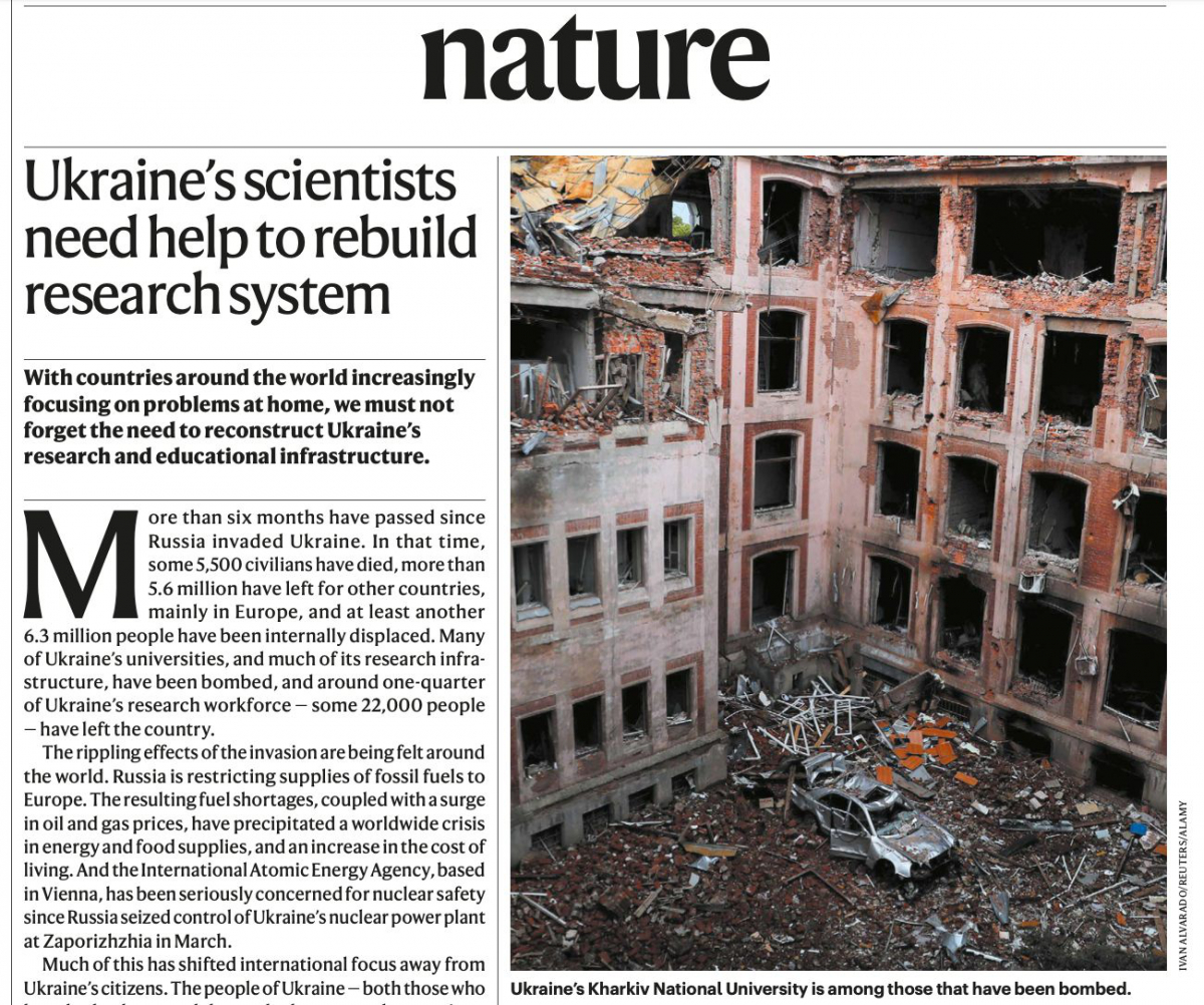 Ukrainian scientists need assistance in rebuilding the scientific system
