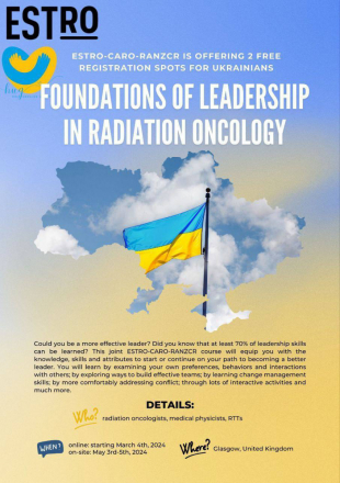 Чудова можливість для радіаційних онкологів від Help Ukraine Group (HUG) та ESTRO!